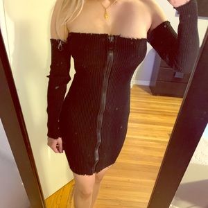 COPY - Off the shoulder zipper fashion nova dress